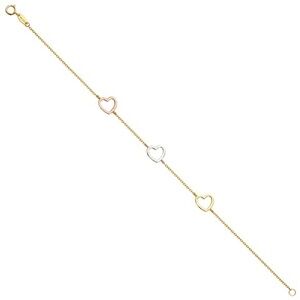 Dainty 14k Gold Heart Bracelet 8 inches